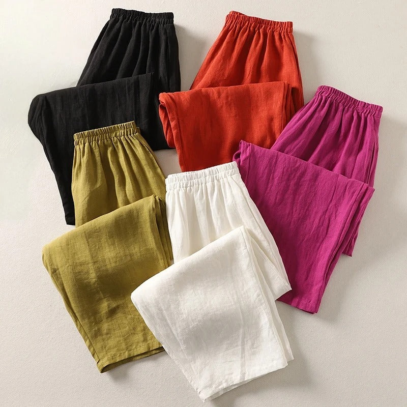 Amalia™ — Cotton & Linen Relaxed Trousers