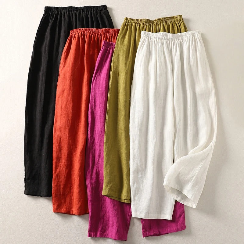 Amalia™ — Cotton & Linen Relaxed Trousers