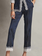 Retro Striped Suit Pants