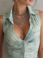 Coastal Vintage Ruched Sleeveless Blouse
